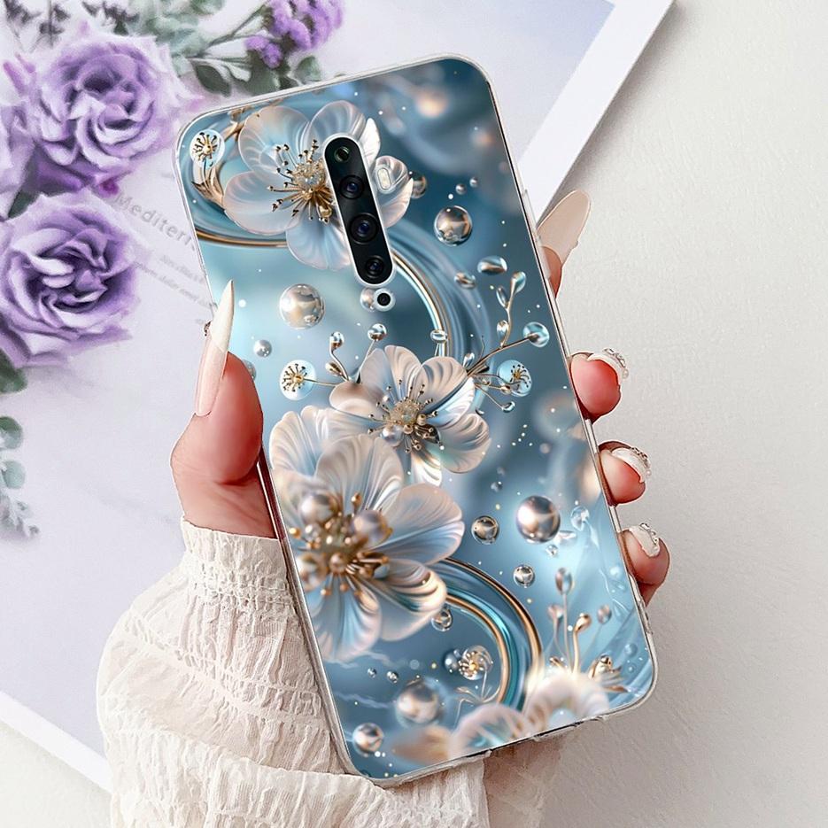 For Oppo Reno 2 Case Reno 2F 2Z Stylish Flowers Painted Cover Soft Slim Phone Case For Oppo Reno2 F Z Reno2F Reno2Z Fundas Coque