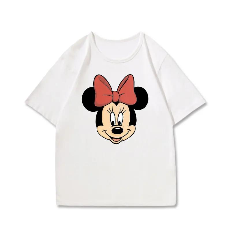 

Disney Микки Минни Футболка Хлопок Короткий Рукав Корейский Аниме Аниме Харадзюку Повседневная Пара Микки Маус Мода Костюм 2XL