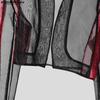 INCERUN Sexy Men Stitching Perspective Long-sleeved Mesh T-shirt Tops