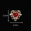10Pcs Fashion Vintage Hollow Lace Crystal Peach Heart Love Accessories Baroque Alloy Accessories DIY Handmade Materials
