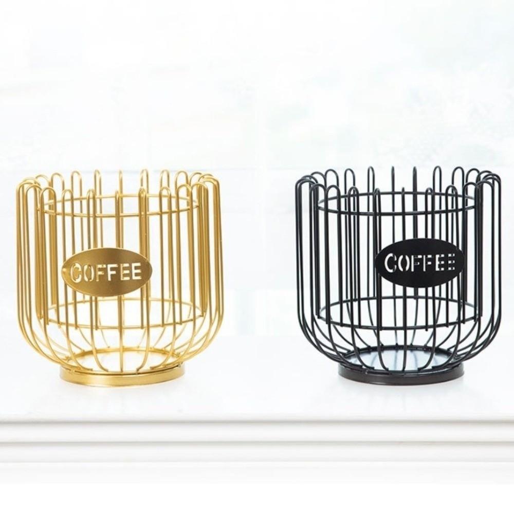 Iron Coffee Capsule Storage Basket Large Capacity Irregular Shape Coffee Pod Holder Household Coffee Creamer Container