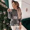 Women's Long Sleeve Turtleneck Christmas Printed Knitted Sweater Top T-Shirt