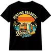 Surfing Sunset Van T Shirt Vintage Beach Summer Surf Graphic Tee