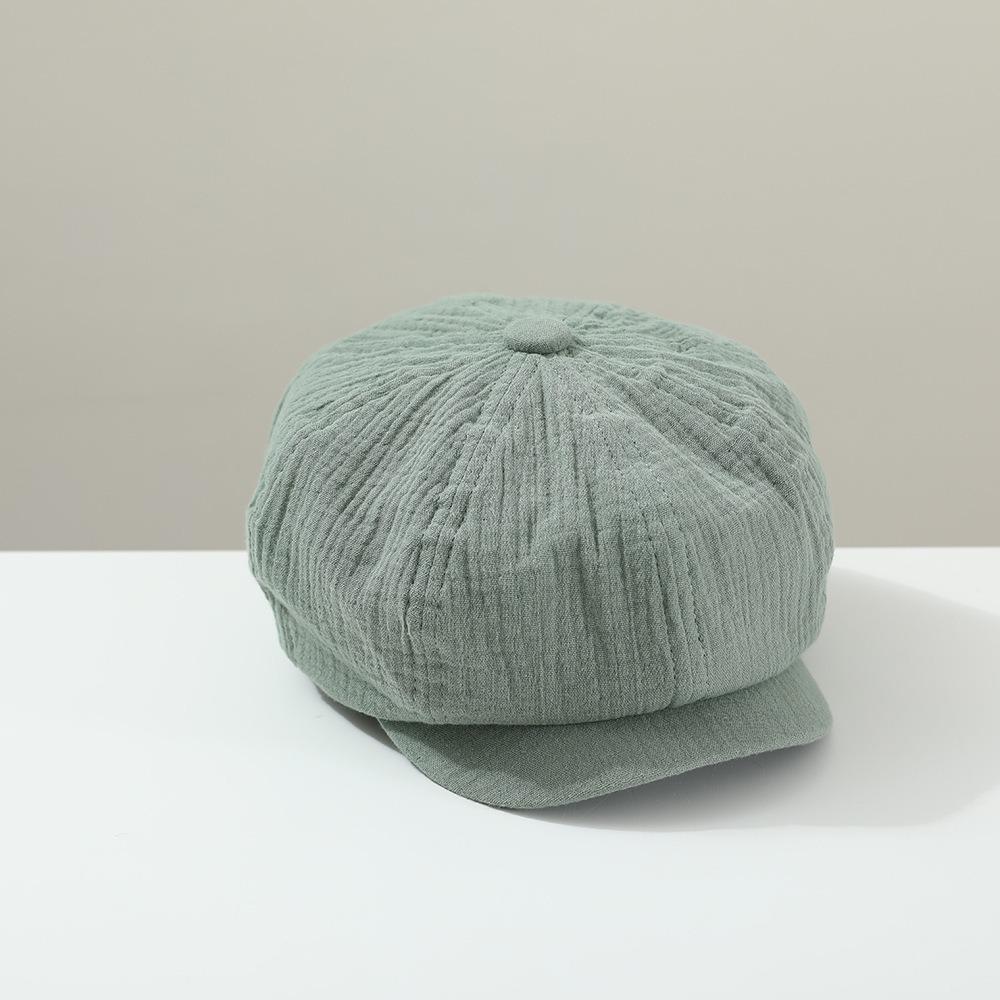 

Visor Children Forward Hat Solid Color Baby Beret Fashion Kids Newsboy Cap Boy Girl зелёный