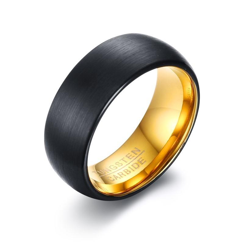 Vnox Black TUNGSTEN CARBIDE Rings for Men 8mm Wedding Band Interface Matt Surface Classic Male Alliance Jewelry Anniversary Gift 7