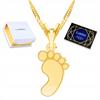 Gold Baby Foot Necklace Children' Foot Boy Silver 925