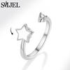 SMJEL Luxury Crystal Anxiety Relief Spinning Fidget Rings for Women Cute Sakura Daisy Rose Flower Rotating Ring Anti Stress Gift