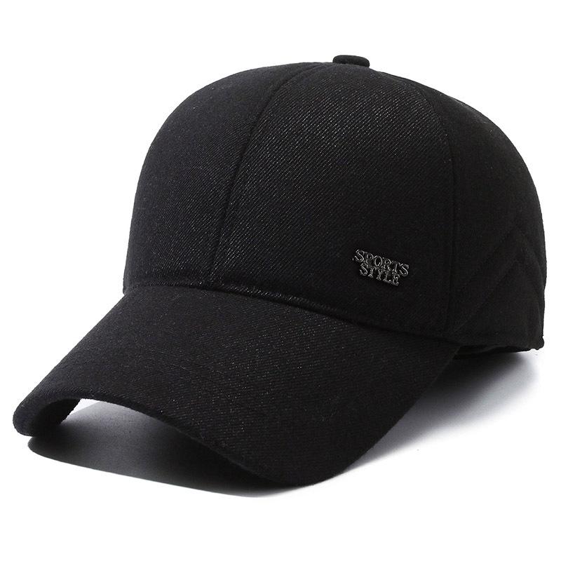 Men'S Thermal Ear Protection Cap Middle-Aged And Elderly Cotton Hat Dad Hat Cold-Proof Cap Outdoor Piled Thick Baseball Cap