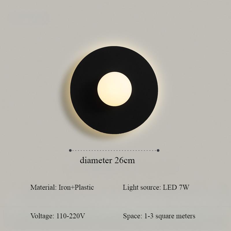 Nordic Wall Lamp Bedroom Bedside Lamp Modern and Simple Creative LED Wood Entrance Hallway Living Room Sofa Wall Lamp Atmosphere