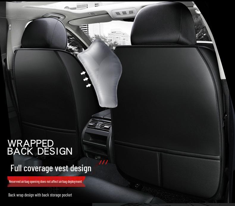 All-Season Leather Car Seat Cover - Full Coverage for Five Seats