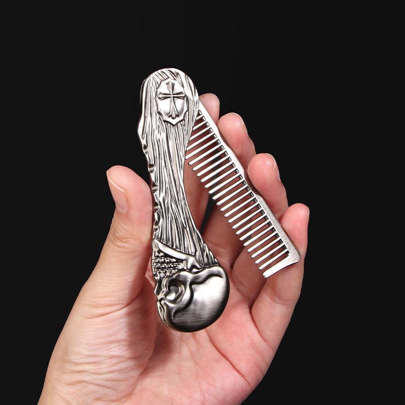 Stainless Steel Metal Skeleton Folding Pocket Comb, Daily Hair and Beard Styling Tool for Hair Accessories