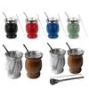 230ML Yerba Mate Cup 304 Stainless Steel Double Wall Argentine Yerba Mate Gourd With Bombillas and Cleaning Brush Coffee Tea Mug