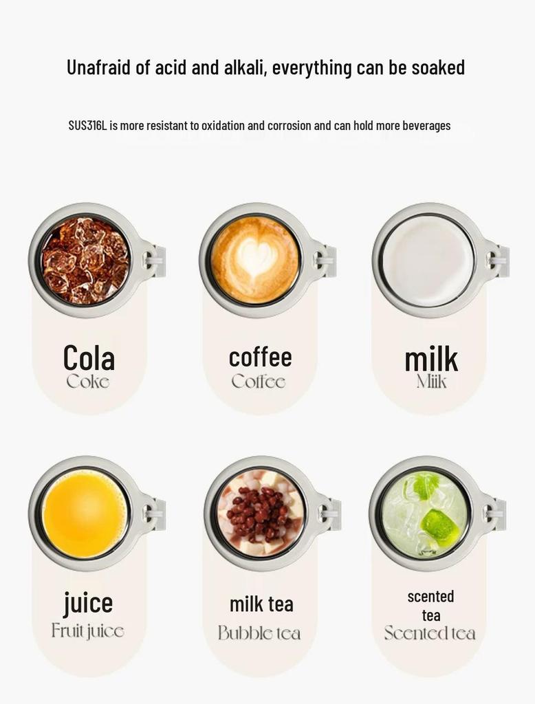 Floral Chinese-Style 316 Stainless Steel Insulated Tea Infuser Cup with Water Separation