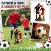 Resin Father and Son Playing Soccer Figurine Decorative Sports Sculpture for Home Office Display On Shelf or Desk