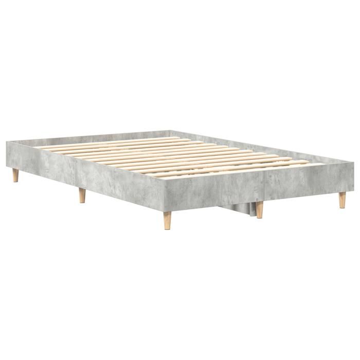 Lit vidaXL 120x190 cm Gris Béton en Bois Ingenierie 861078