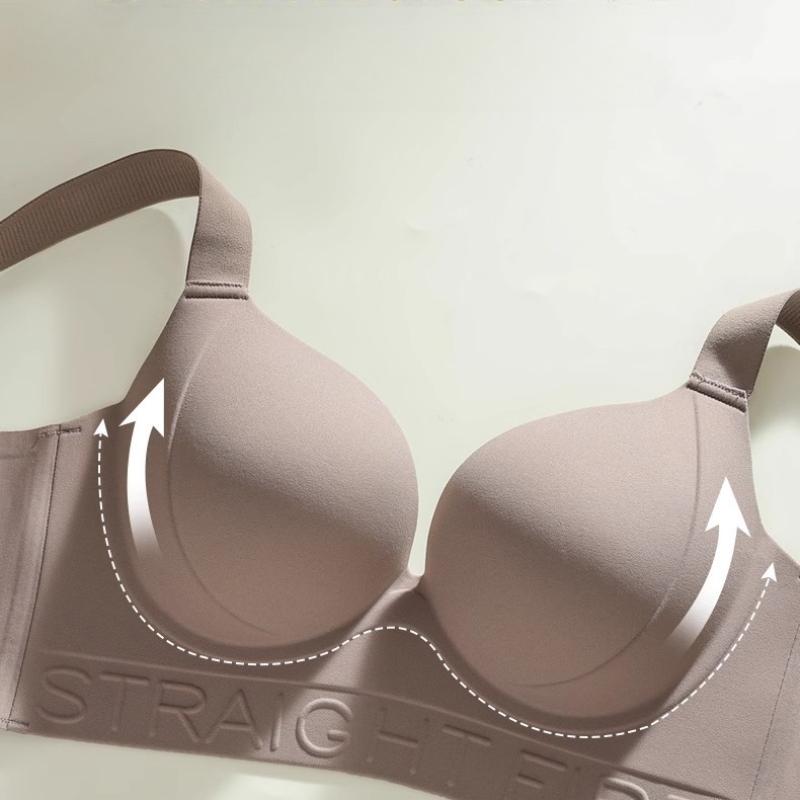 Women's Seamless Tank Top Bra Comfortable Push-Up Bra with Side Gathering Plus Size Bra
