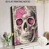 DIY Pearl Bead Art Canvas Pink Heart Skull Map Pattern Frameless 3D Painting Kit for Bedroom Living Room Wall Decor Home Art Gift