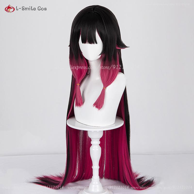 Parrucca Cosplay Columbina di Alta Qualità Damigella Fatui Colombina Cosplay Parrucche Anime Resistenti al Calore Capelli Sintetici + Cuffia per Parrucca