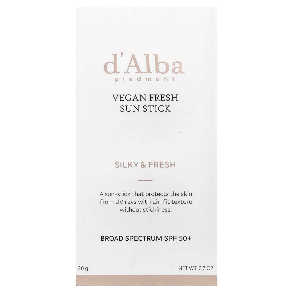 D'Alba, Vegan Fresh Sun Stick, Spf 50+, 20G(0.7Oz)