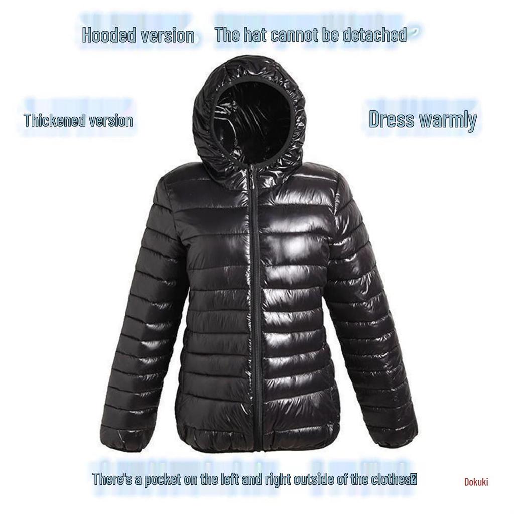 Damska Krótka Lekka Kurtka Pikowana, Styl Koreański, Slim-Fit, Ciepły Płaszcz z Bawełny Puchowej na Zimę 2023