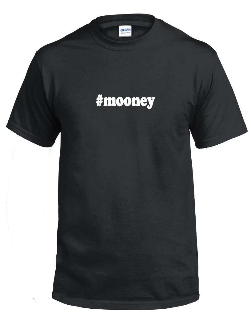 #mooney T-Shirt Hashtag Mooney Funny Gift Black White Cotton Tee Shirt XL