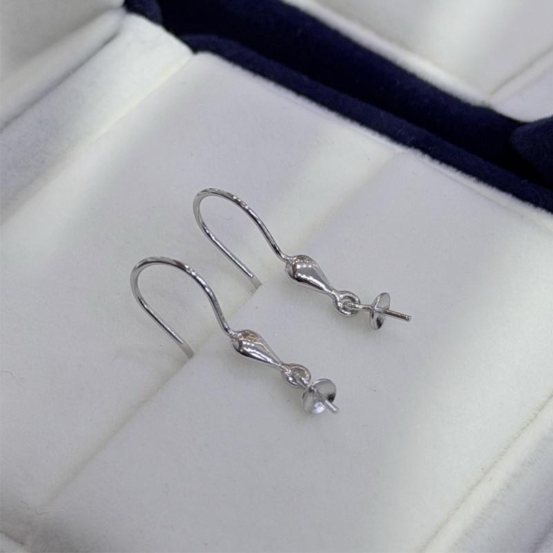 Minimalist  9-10Mm Pearl Hook Earrings S925 Silver Two Tone Finished Jewelry and Earring Settings for Replacement or DIY