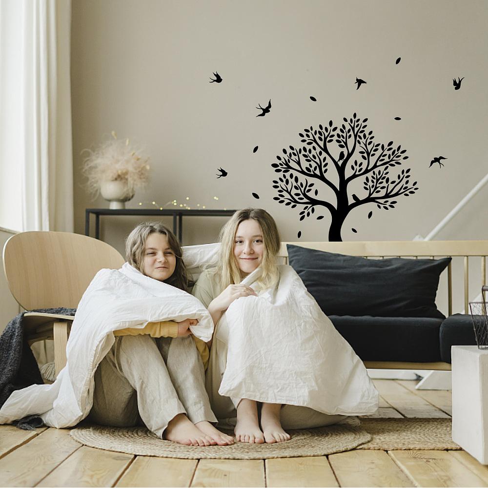 1sheet PVC Wall Stickers Wall Decoration Tree of Life Pattern 350x570mm
