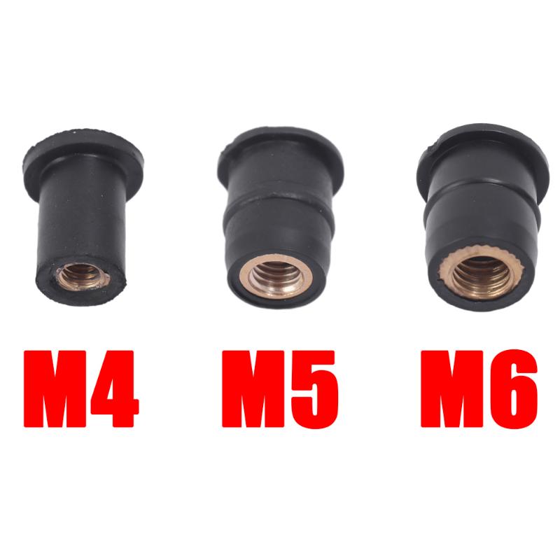 10pcs Motorcycle Modification Rubber Nuts Fasteners Motorcycle Windshield Nuts Decorative Accessories Brass Nuts Riveting Tools