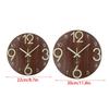 Round Luminous Wall Clock Glow In Dark Wooden Silent NonTicking Modern Style for Bedroom Decor