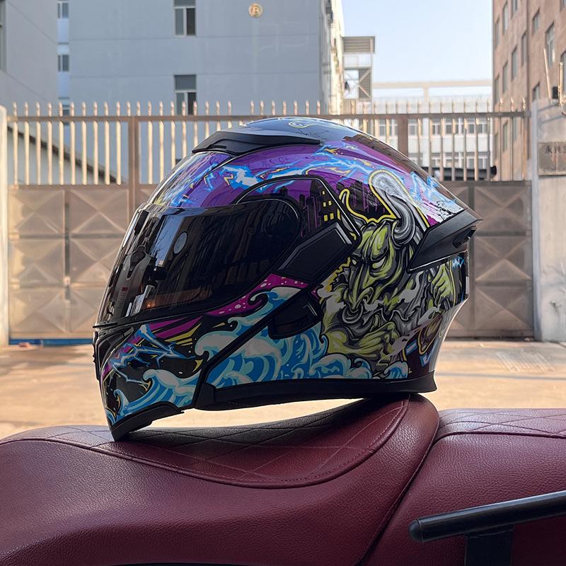 Motorcycle helmets Men's and women's locomotive full helmets Bluetooth peel-off helmets Electric vehicle helmets