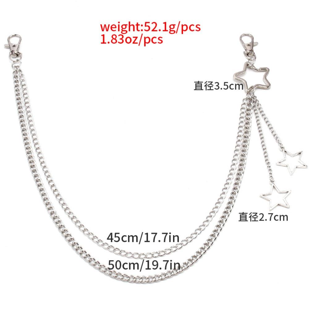 Punk Style Stainless Steel Hollow Star Pendant Trousers Chain for Women Men Personality Hip Hop Rock Body Waist Chain Jewelry