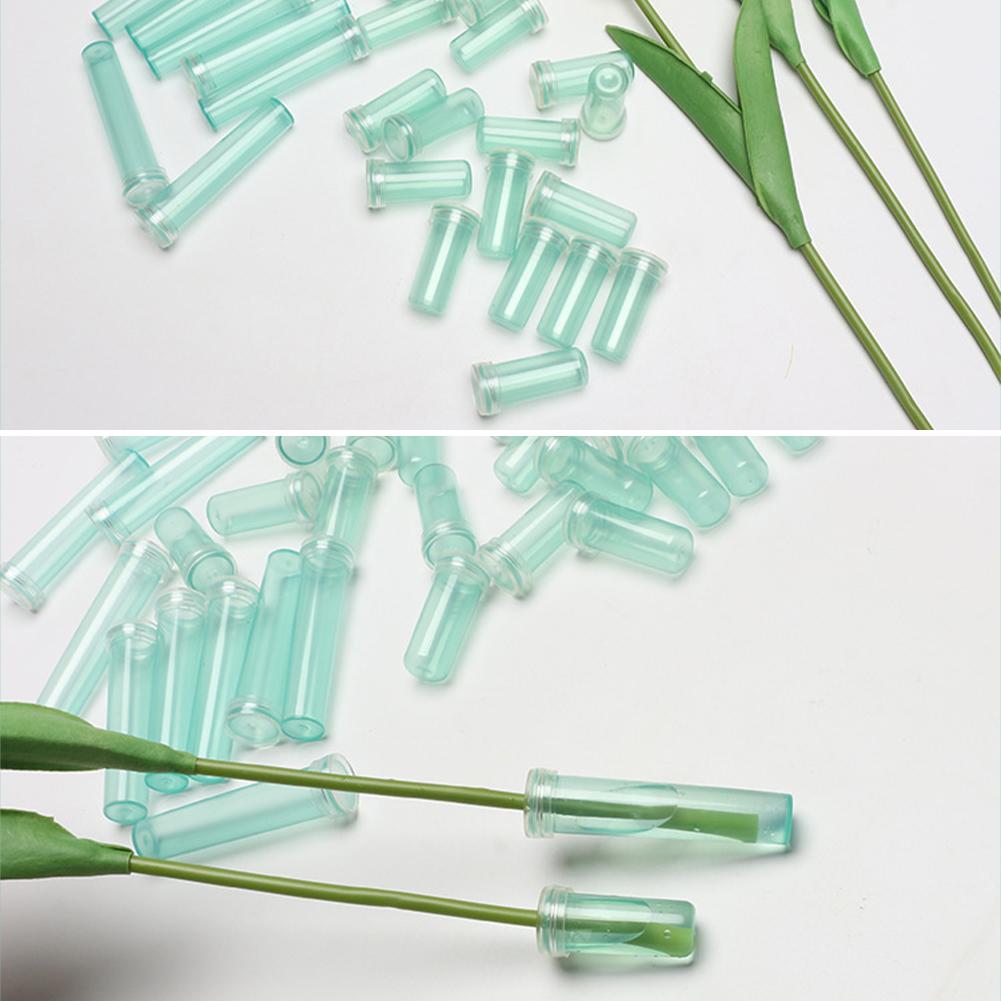 100/200Pcs PVC Flower Fresh-keeping Tube Cap Water Storage Tube Flower Arrangement Flower Water Tube Hydroponic Contain