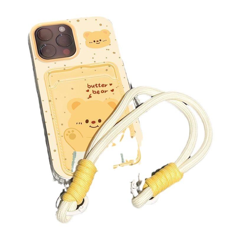 The Cute Card Case Butter Bear Fun Protective Case Is Suitable for IPhone16ProMax and IPhone 14 Phone Cases