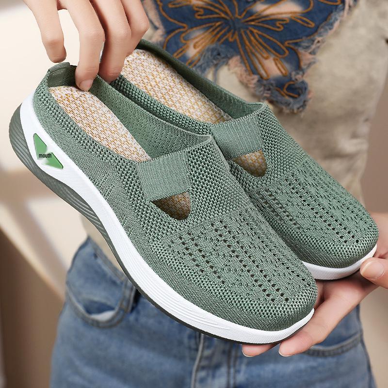Versatile Women's Breathable Closed-Toe Slip-On Mesh Casual Shoes with Soft Sole