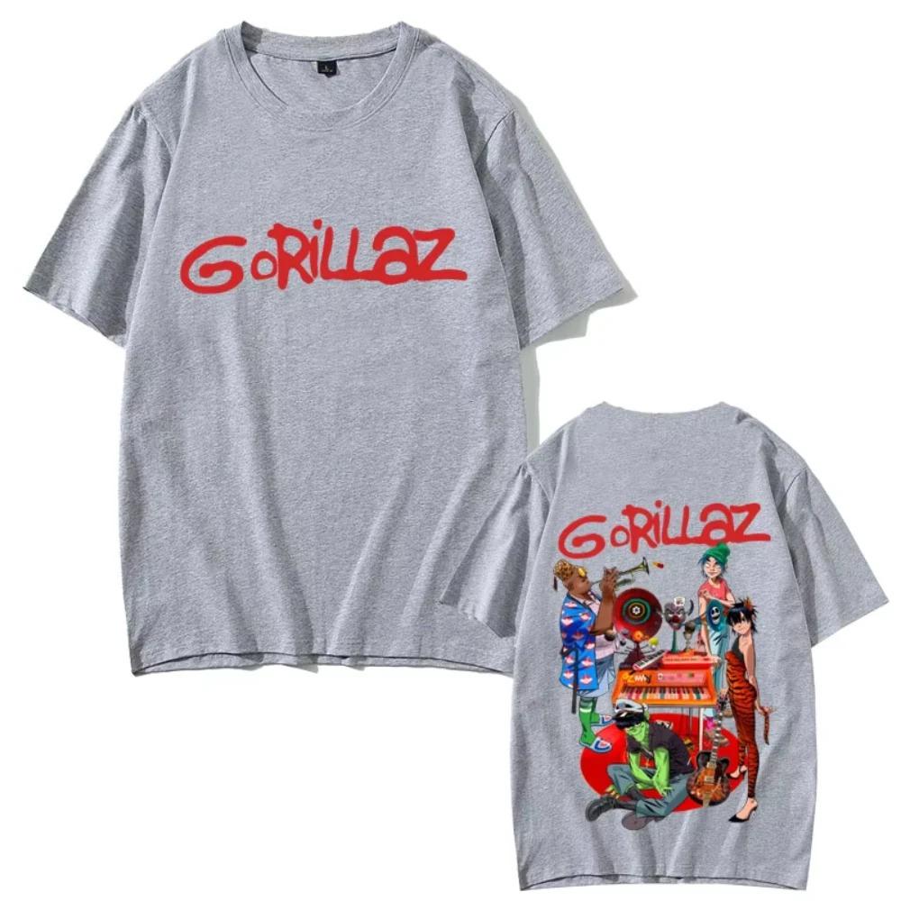 2026 Gorillaz Band Tshirt Unisexs Women Hip Hop Rock Fashion Cartoon Trend Streetwear Vintage Casual High Quality Cotton T Shirts