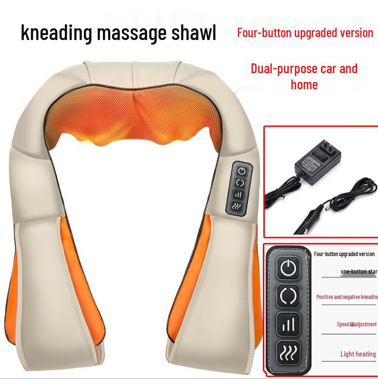Cross-Kneading Multi-Function Electric Neck & Shoulder Massager for Car and Home