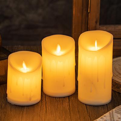 Wasserdichte Flackernde LED-Kerzen mit Fernbedienung, Batteriebetrieben, Flackernde Künstliche Stumpenkerzen für Hochzeit, Halloween