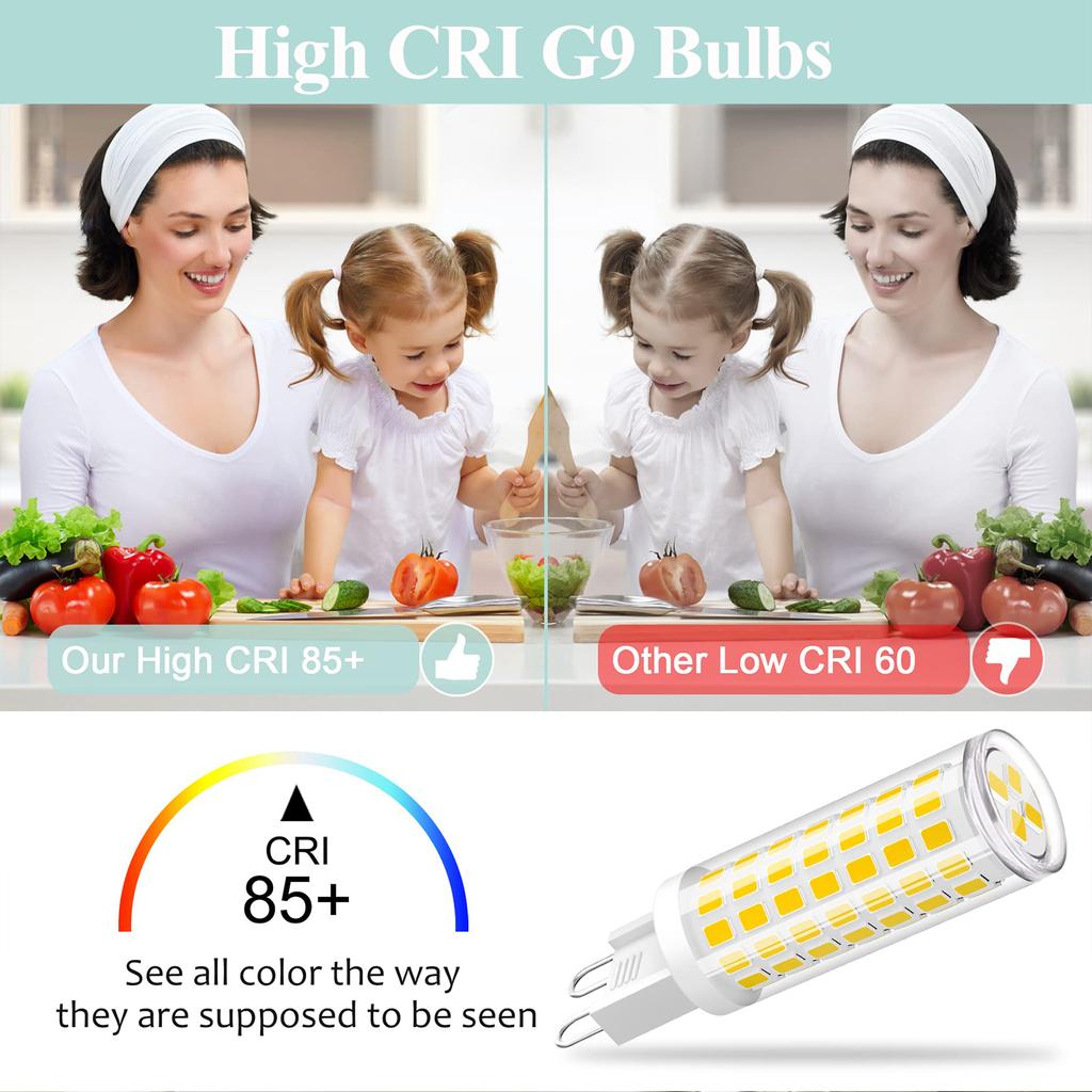 G9 LED Lamp 100-240V 6W Ceramic SMD2835 LED Bulb Spotlight Replace Halogen light G9 Halogen Equivalent Chandelier Lighting