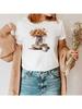 Watercolor Fashion Wounisex's 90s Cute Style Shirt Printed T-Shirt Fashion Short Sleeve Flower Pattern Wounisex's Loose T-Shirt