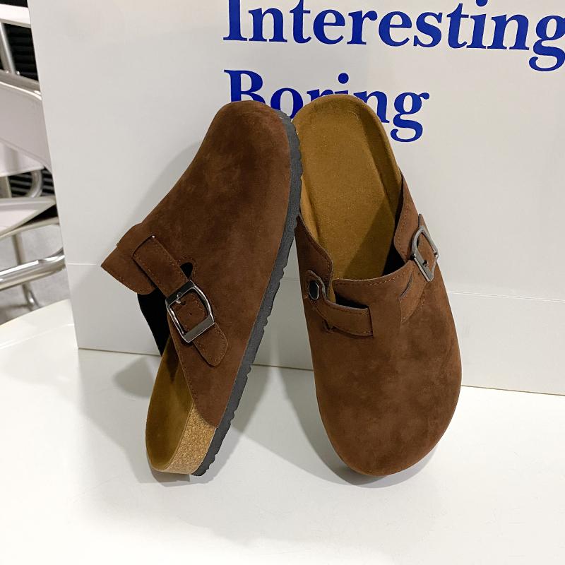 New Women Clogs Women Cork Suede Mules Slipper Classic Cork Antislip Outdoor Slippers with Arch Support Zapatos Mujer