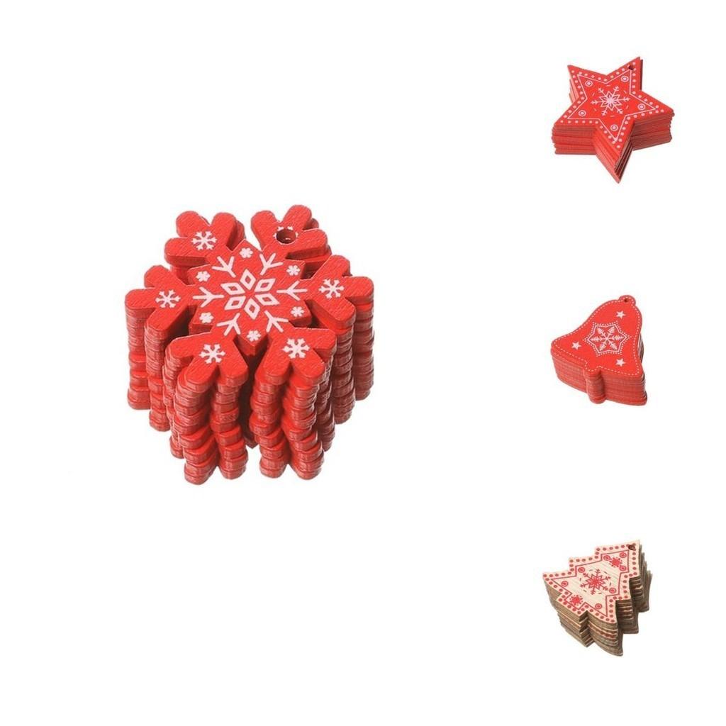 Delightful 10pcs Hanging Wooden Christmas Tree Pendants For Holiday Decorating