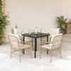 VidaXL Garden Dining Set with Cushions 5 Pcs, Patio Table and Chairs, Outdoor Furniture Terrace, Modern, 3212146