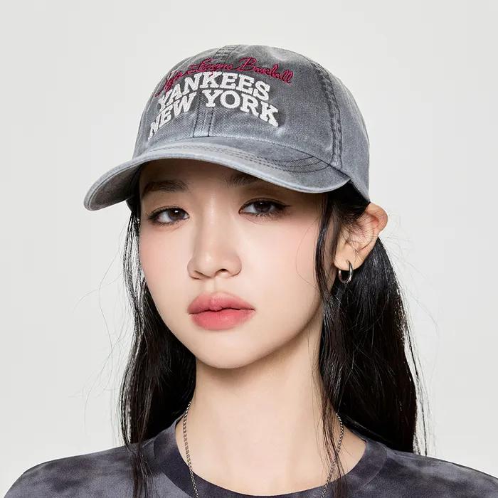 [MLB] Vintage Color Wash Unstructured Ball Cap NY (Charcoal Grey)