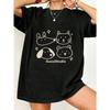 Oversized T Shirt Black Animal Faces And GuoziStudio Text Graphic Print Casual Wear For Women Summer Streetwear Fashion
