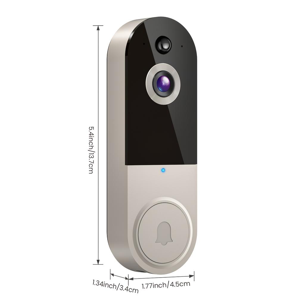 Wireless Video Doorbell Camera, AI Human Detection, 2-Way Talk, Night Vision, Cloud Storage, Indoor Outdoor Surveillance