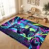 Tapis de sol en velours cristal Thème Cyberpunk Urbain Nom Personnalisé Texte Tapis Chaud Décoration de Maison