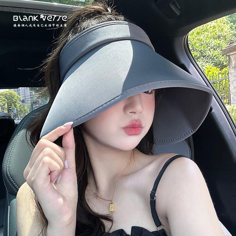 Wrap-around plus eaves sun protection empty top hat children's summer outdoor UV protection sun hat foldable sun hat