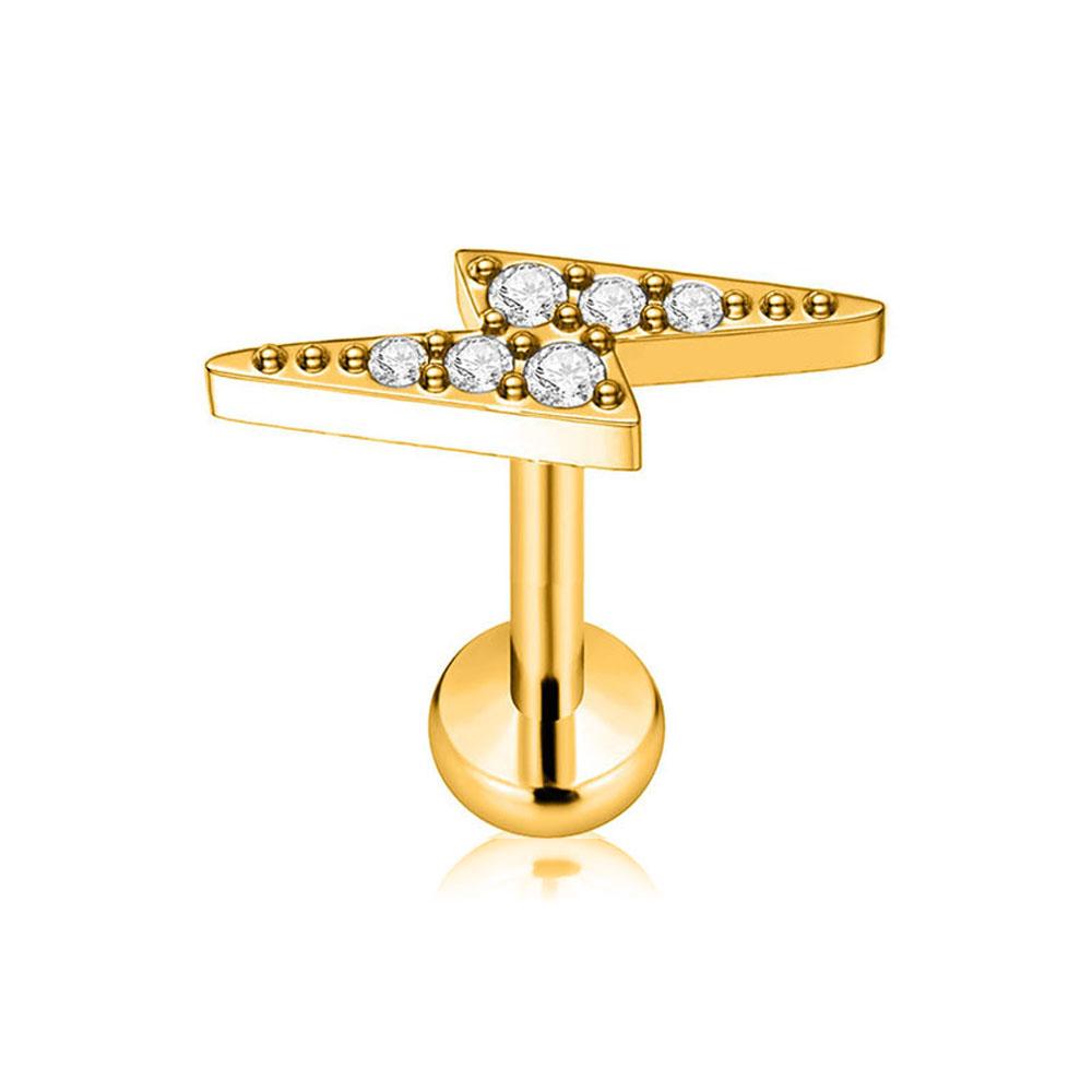 Titanio ASTM F136 G23 Fiore Luna Farfalla Piercing Senza Filettatura Spillo Fulmine Push-in Stud per Labbra Daith Conch Orecchino 16G 18G 20G