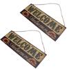 2pcs Halloween Sunflower Wooden Welcome Sign Fall Autumn Decorative Wall Board Hanging Ornaments for Indoor Outdoor