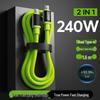 240W Dual Type-C Liquid Silicone Data Cable for Apple 15/16, Huawei, Honor, Xiaomi - Super Fast Charging